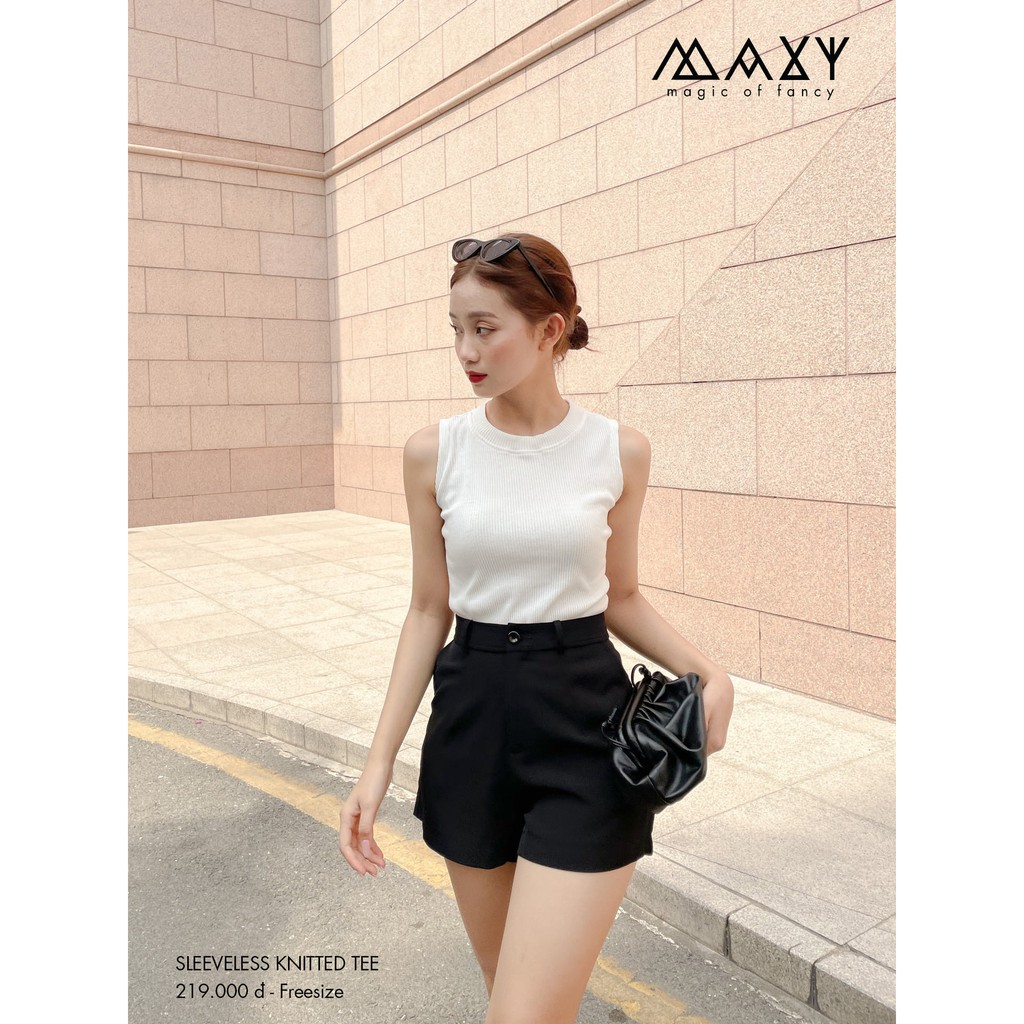 Áo thun nữ không tay sleeveless knitted tee Maxy Workshop