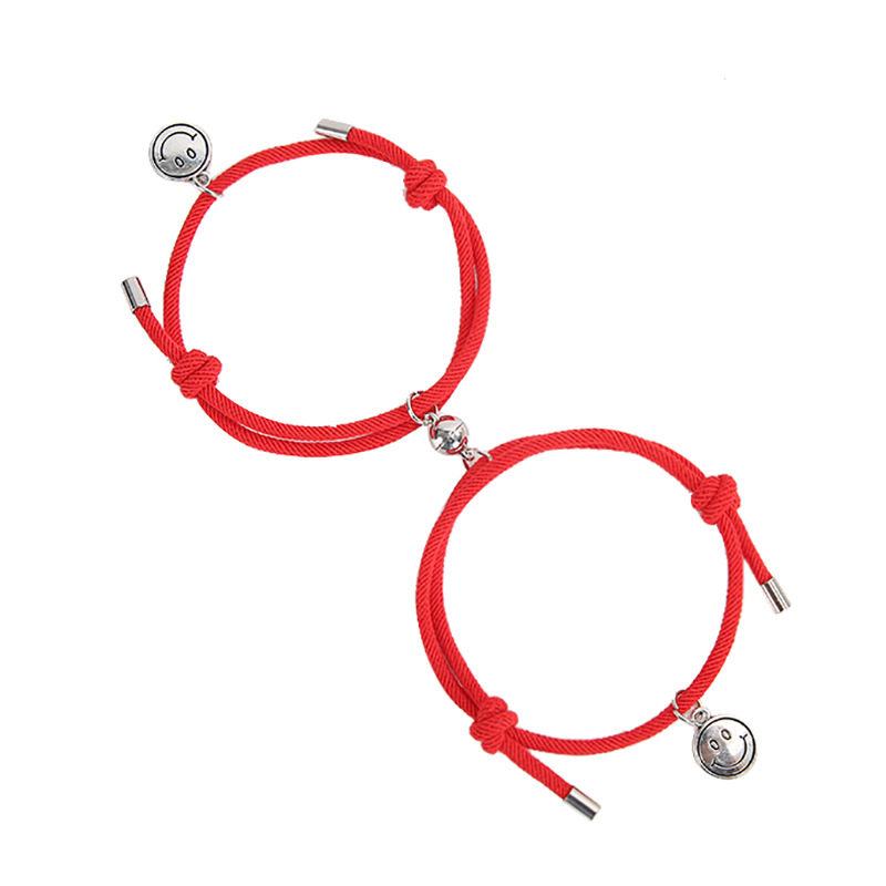 Set 2 vòng tay bện mặt dây hình mặt cười thời trang cho cặp đôi