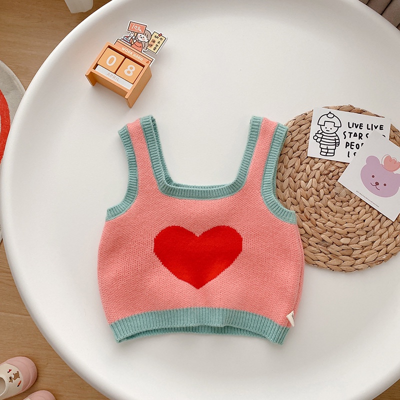 Áo Không Tay Thiết Kế Mới Ngọt Ngào Thời Trang Mùa Thu Dành Cho Bé Gái