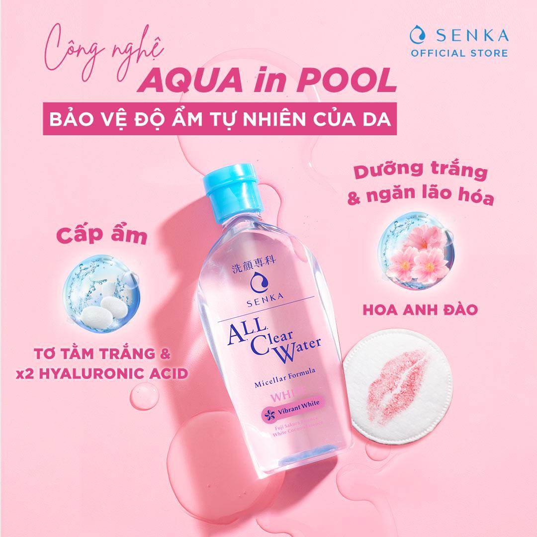 Nước tẩy trang dưỡng trắng Senka All Clear Water Micellar Formula White 230ml