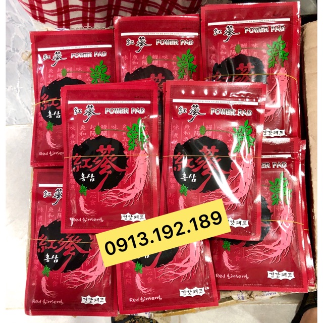 Combo 5 gói cao dán hồng sâm Red Ginseng Power Pad (100 miếng)