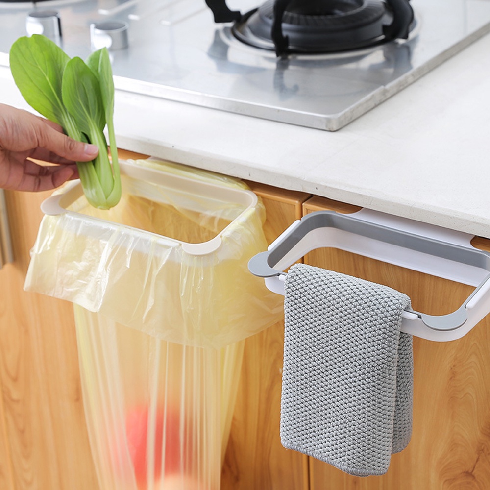 Giá Đỡ Túi Đựng Rác Bằng Nhựa Có Thể Gấp Lại Gắn Cửa Tủ Nhà Bếp Tiện Lợi