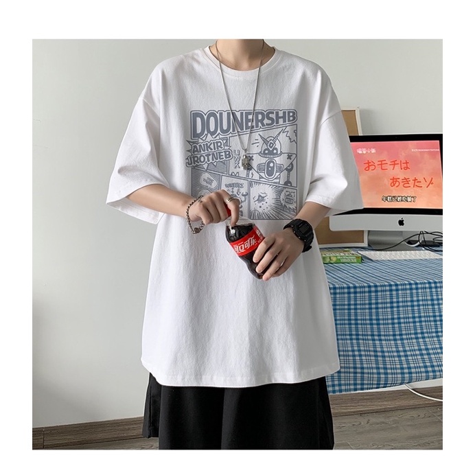 Áo phông nam nữ unisex tay lỡ style Hàn Quốc, áo thun form rộng oversize chất cotton cổ tròn phong cách đường phố 2022