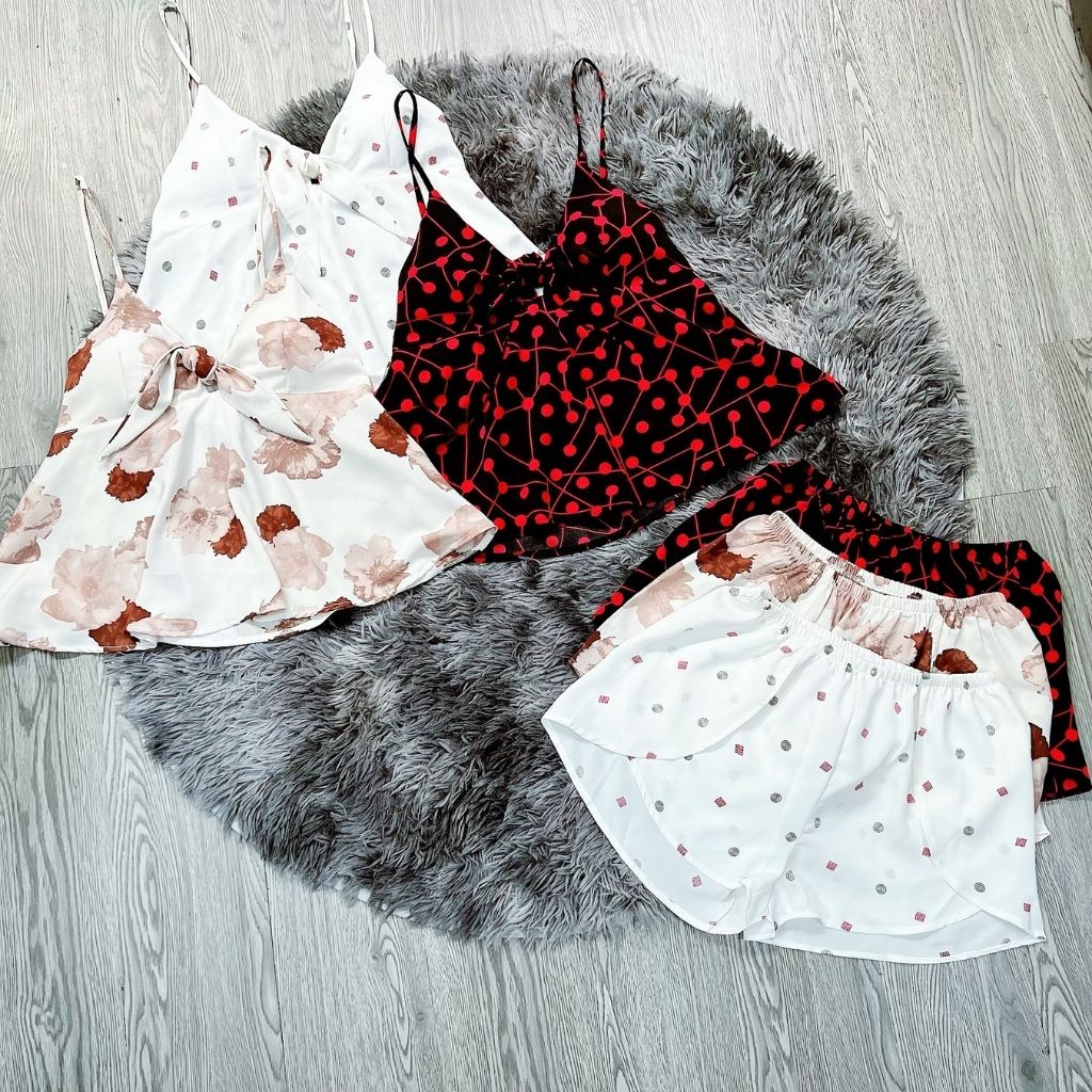 Đồ Ngủ Nữ❣️FREE SHIP❣️Đồ Ngủ Sexy Lụa Latin Cao Cấp Mềm Mại Xinh Xắn &lt; 60kg