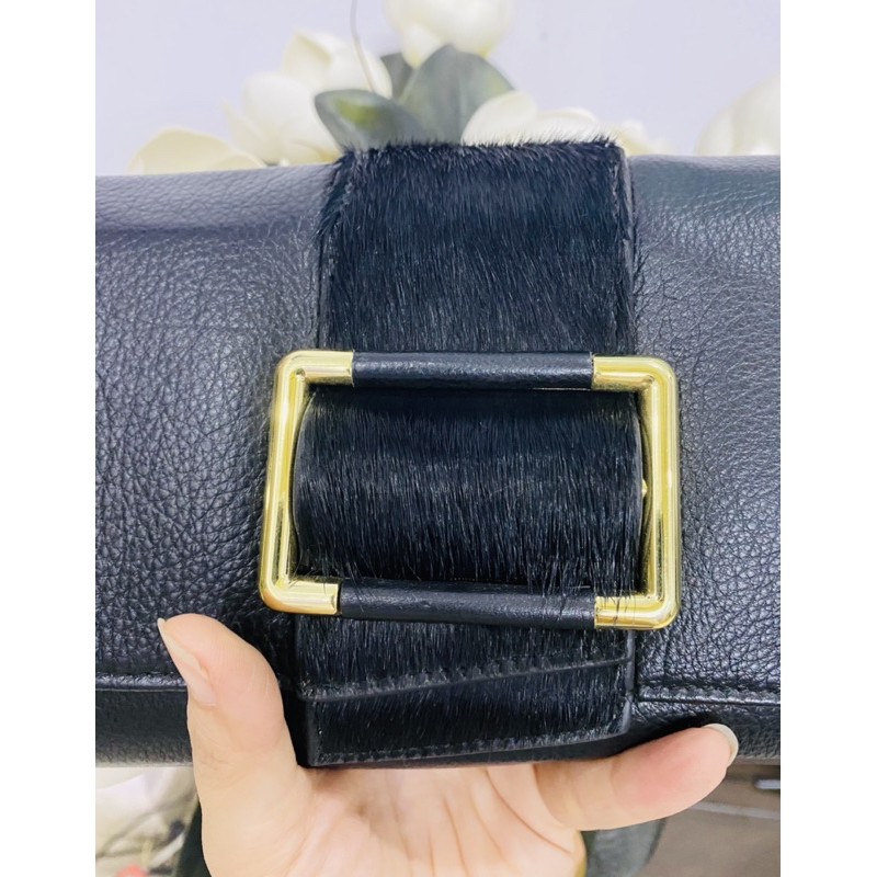 Túi da bò phối lông thỏ