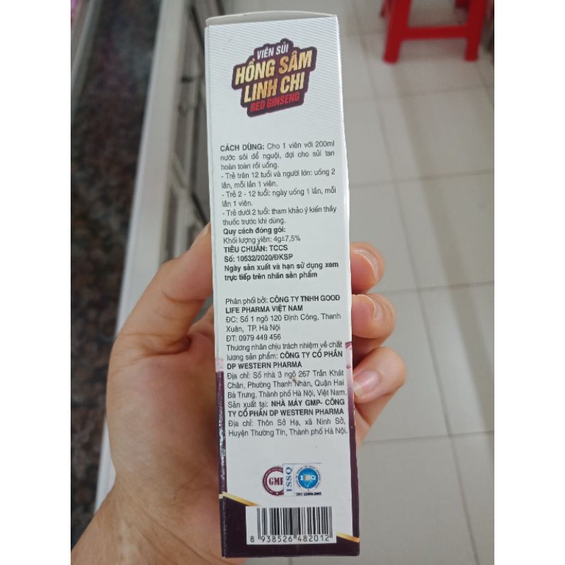viên sủi tăng lực hồng sâm linh chi | Thế Giới Skin Care