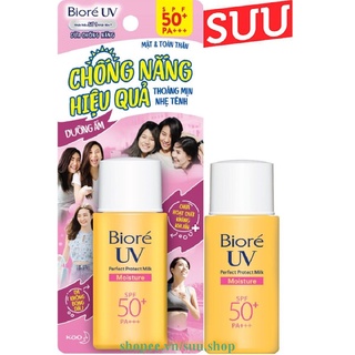 Sữa Chống Nắng 25ml Biore UV Perfect Protect Milk Moisture Dưỡng Ẩm SPF50+/PA+++, suu.shop Cam Kết 100% Chính Hãng.