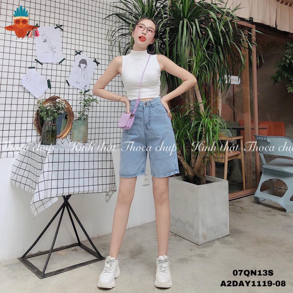 Áo croptop cổ cao trắng đen vải mịn THOCA HOUSE năng động, dễ phối đồ đi học, đi làm  ྇