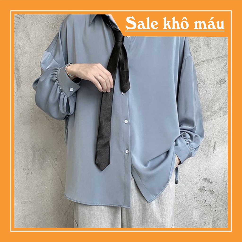 Áo sơ mi dài tay màu xanh dương phong cách ulzzang siêu hot Hàng chất đẹp | BigBuy360 - bigbuy360.vn