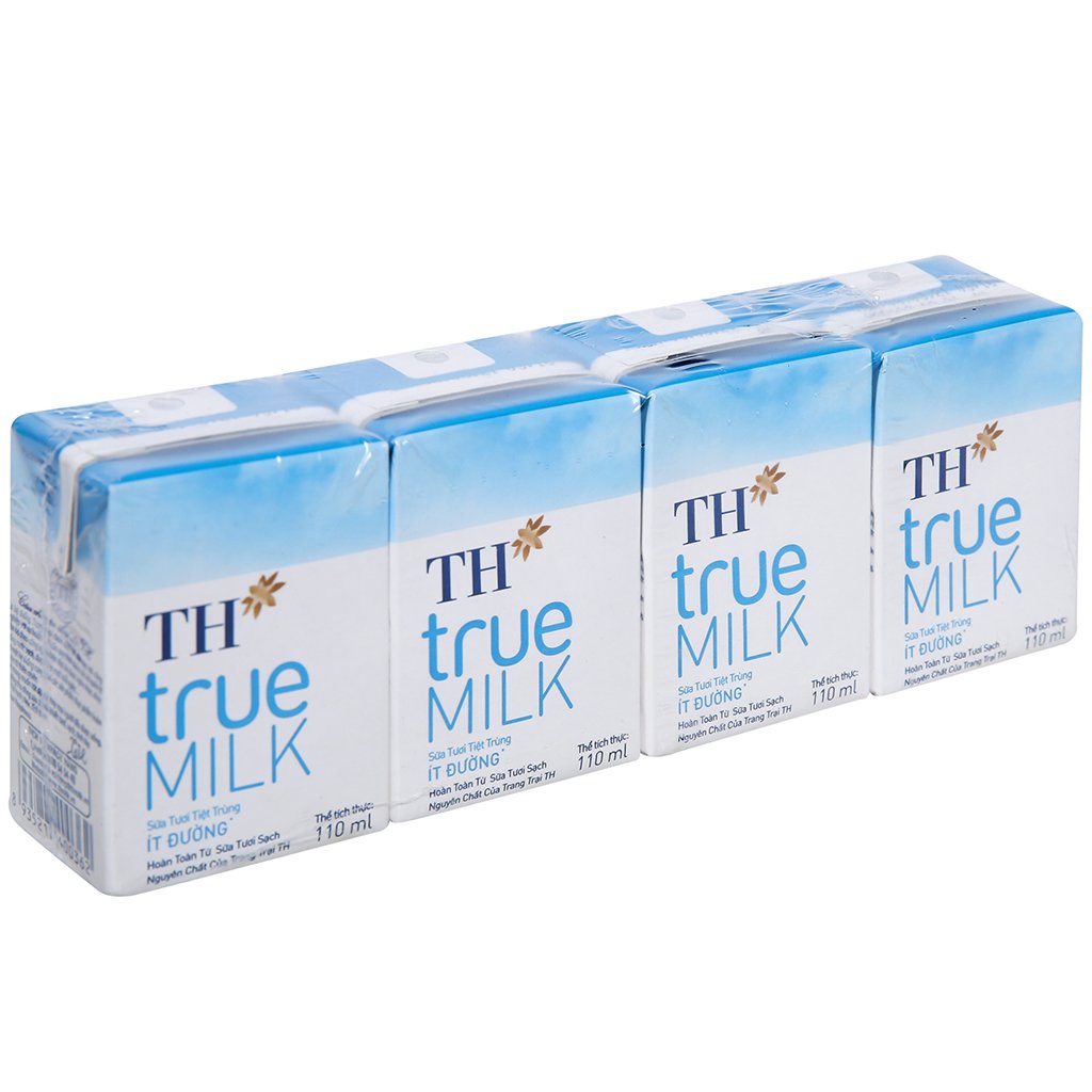 Thùng sữa tươi tiệt trùng TH True Milk Ít Đường hộp 180ml