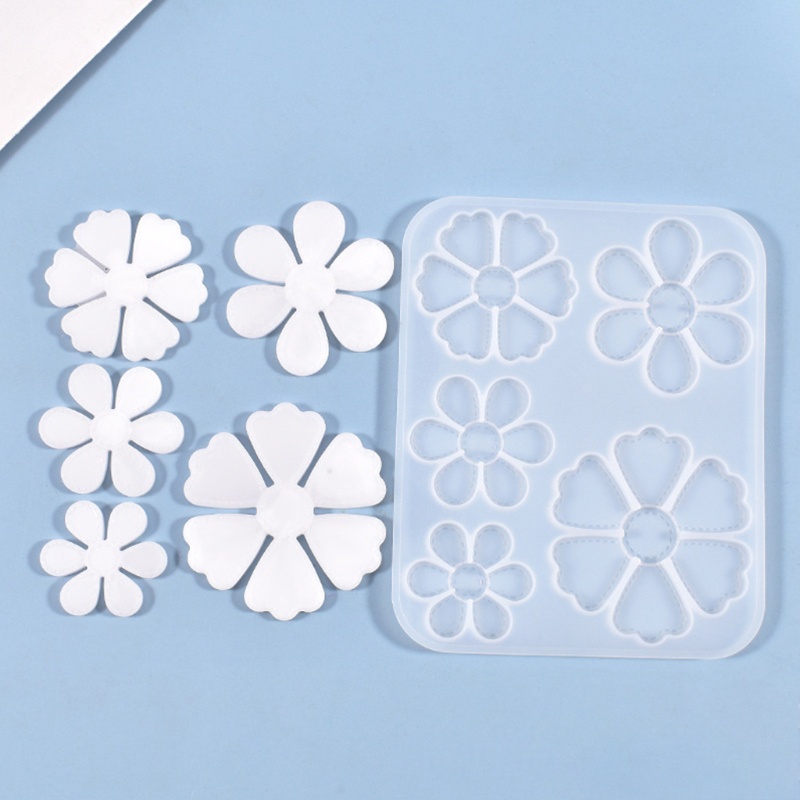 Khuôn Silicone Làm Mặt Dây Chuyền Hình Hoa Năm Cánh DIY