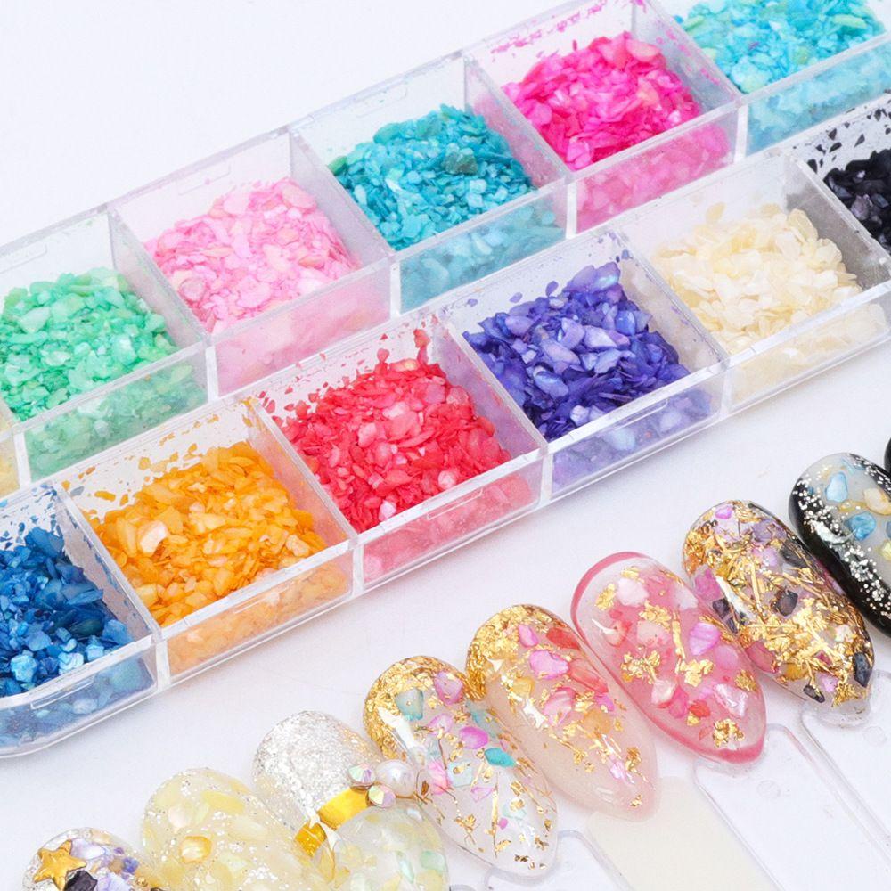 Hộp Kim Tuyến Họa Tiết Vỏ Sò 3D Trang Trí Móng Tay Cho Nữ