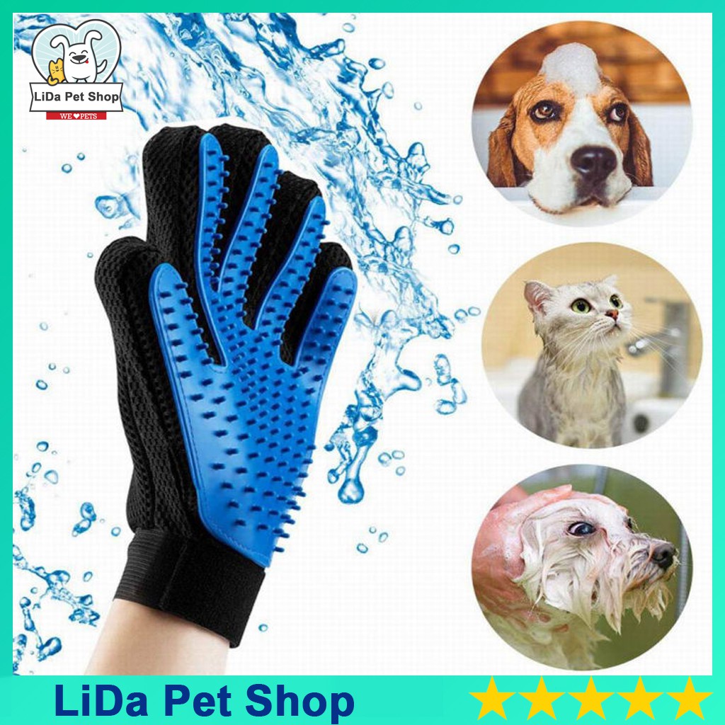 Găng tay massage & tắm & vệ sinh lông chó mèo - Lida Pet Shop