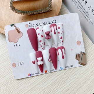 Nailbox móng giả móng úp charm gấu giọt nước