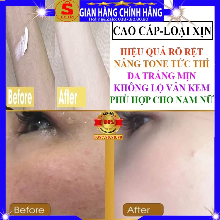 Kem nám tàn nhang đồi mồi dưỡng trắng da mặt cổ loại tốt chính hãng Sennio hàn quốc ban đêm ngày cho nam nữ bà bầu 3D 4K