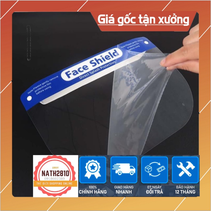 KÍNH BẢO HỘ - MẶT NẠ TRONG SUỐT FACE SHIELD CHE MẶT CHỐNG GIỌT BẮN, CHỐNG BỤI BẨN