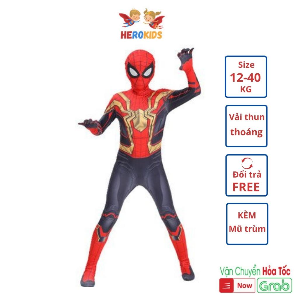 Người Nhện Quần áo trẻ em cao cấp Hoá trang cho bé trai Siêu Nhân Người Nhện COSPLAY2203 HEROKIDS