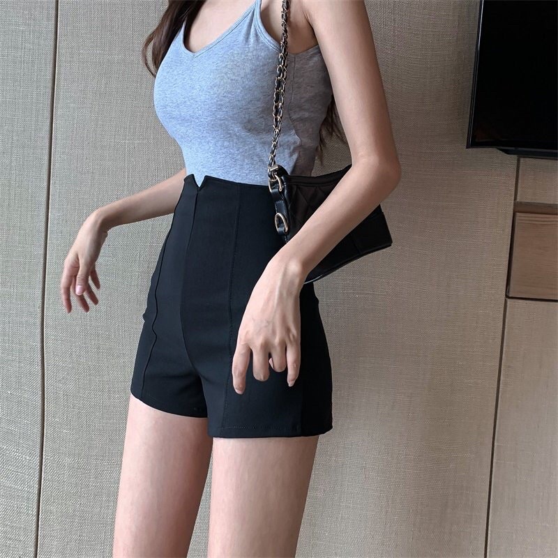 Quần short đùi cạp cao chữ V sooc co dãn 4 chiều chất dày dặn mới 2021 gomtrend M450