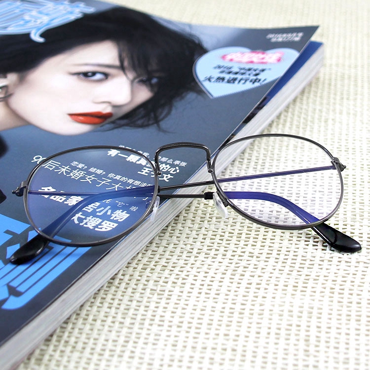 Men's glasses frame retro round edge blue frame glasses anti-blue light fashion flat glasses | BigBuy360 - bigbuy360.vn
