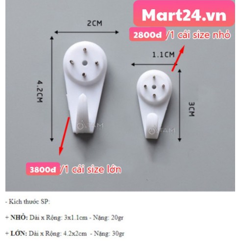 Ghim 4 chân, đinh 4 chân, đinh móc treo tường đinh ghim không cần khoan tường_mart24