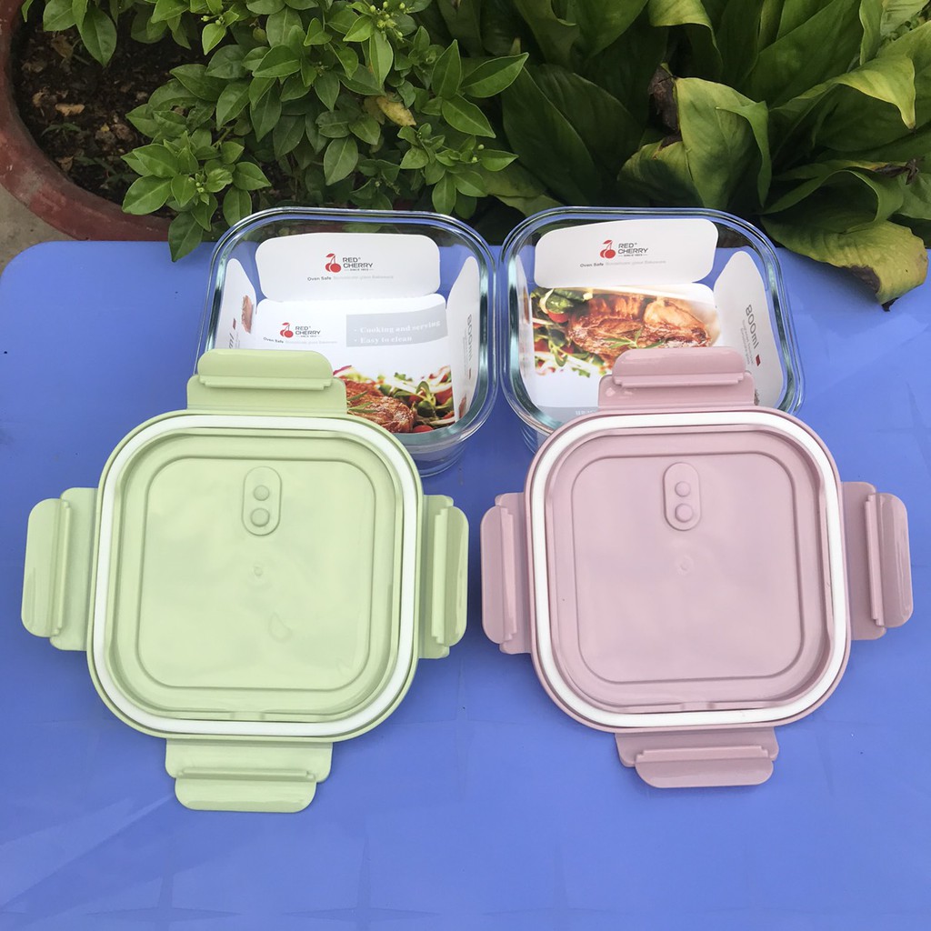 Thố thủy tinh vuông đựng thực phẩm 320ML, 520ML, 800ML nắp hút chân không cao cấp | BigBuy360 - bigbuy360.vn