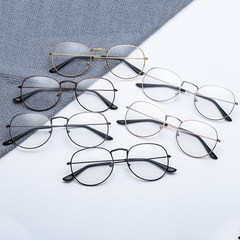 Korean  Eyeglasses for Women Metal Eyeglass Glasses Frame Round Female Student Vintage  Eyewear