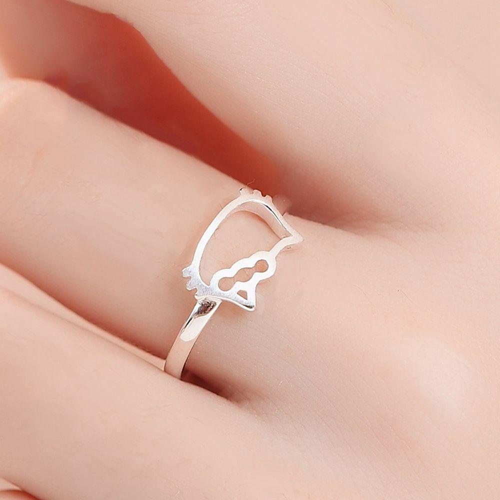 MOCHO Nhẫn Hở Hợp Kim Hình Mèo Hello Kitty Thời Trang Cho Cặp Đôi