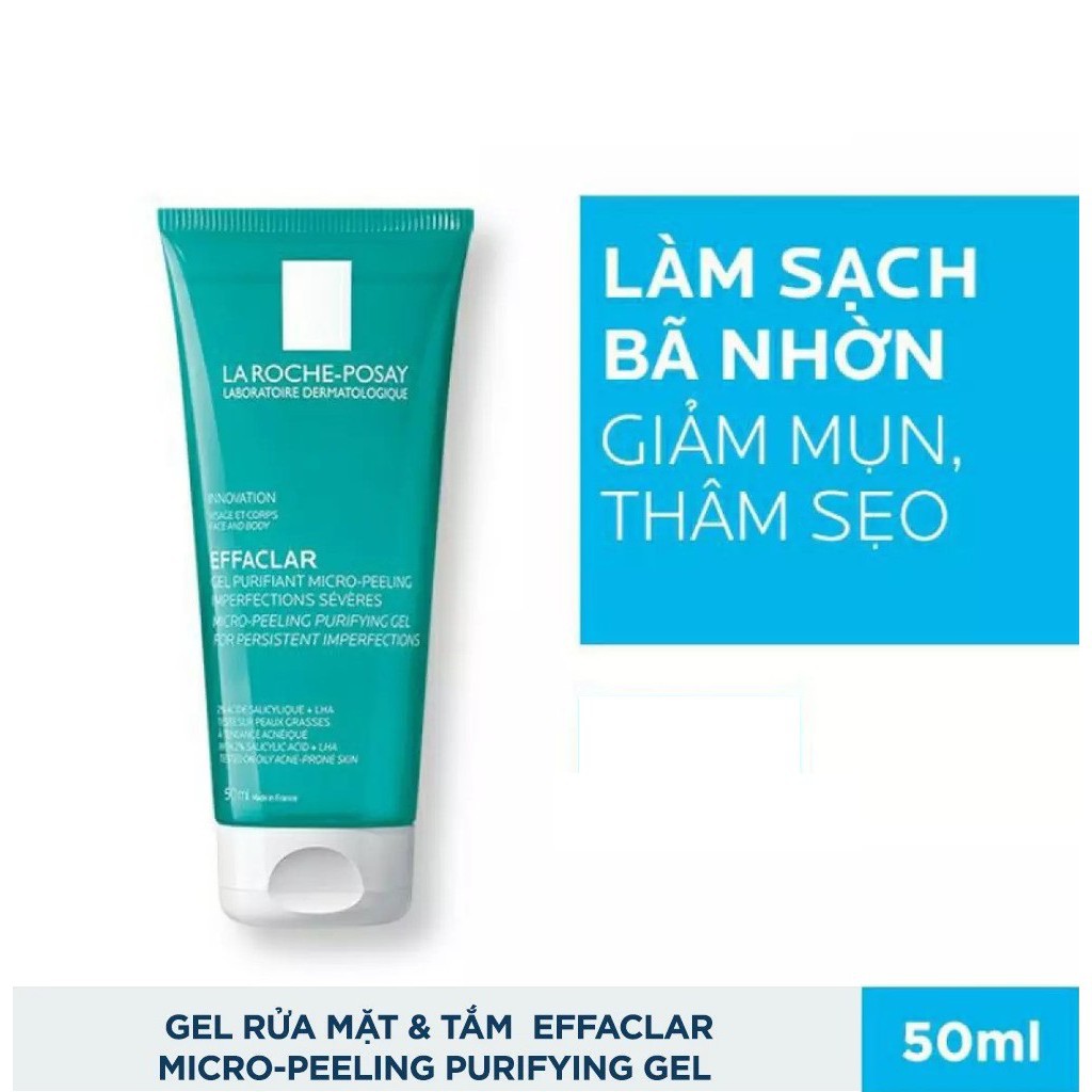 Gel RỬA MẶT và TẮM &quot;2 trong 1&quot; La Roche Posay EFFACLAR MICRO - PEELING Purifying (50/400ml)