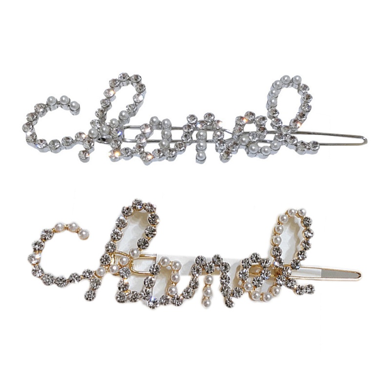 Kẹp Tóc Chữ Đính Ngọc Trai Lấp Lánh Phong Cách Vintage Cho Cô Dâu