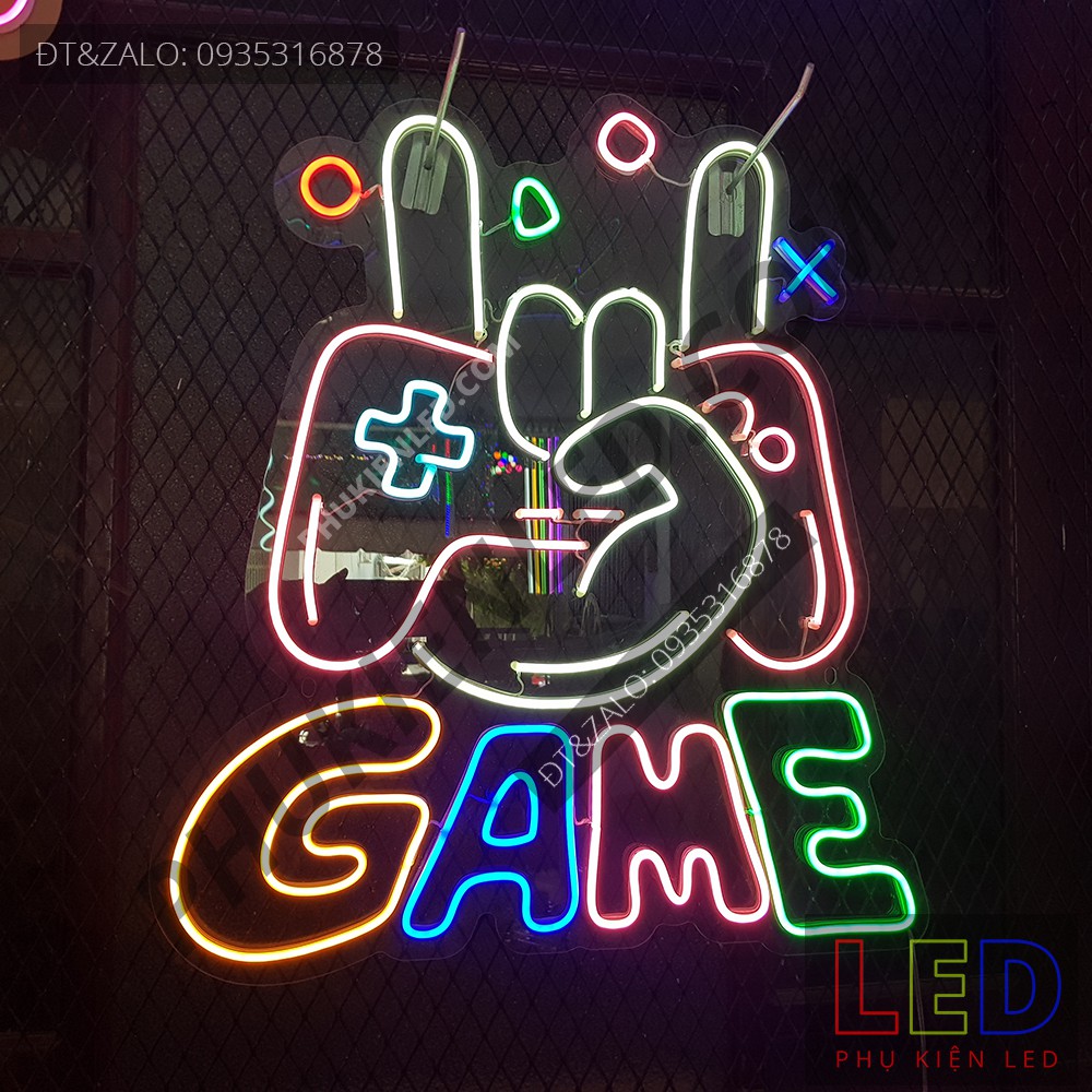 Đèn Led Neon Chữ GAME và Tay Cầm Playstation Nhiều Màu - GAME Playstation LED Neon Sign, Đèn Led Neon Game Trang Trí