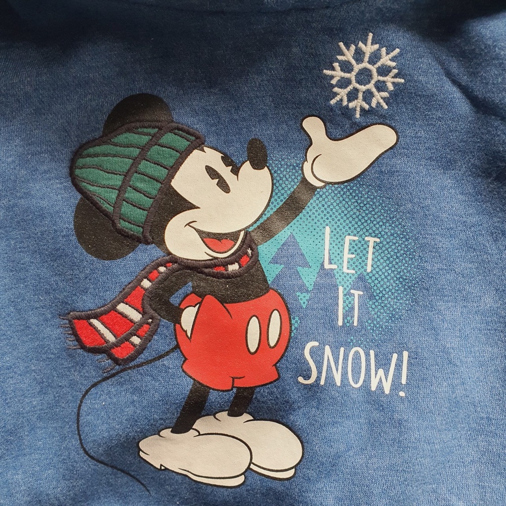 [1-4y] (form to) Áo thu đông có mũ hoddie nỉ bông mickey xanh, gấu cho bé trai xuất dư xịn