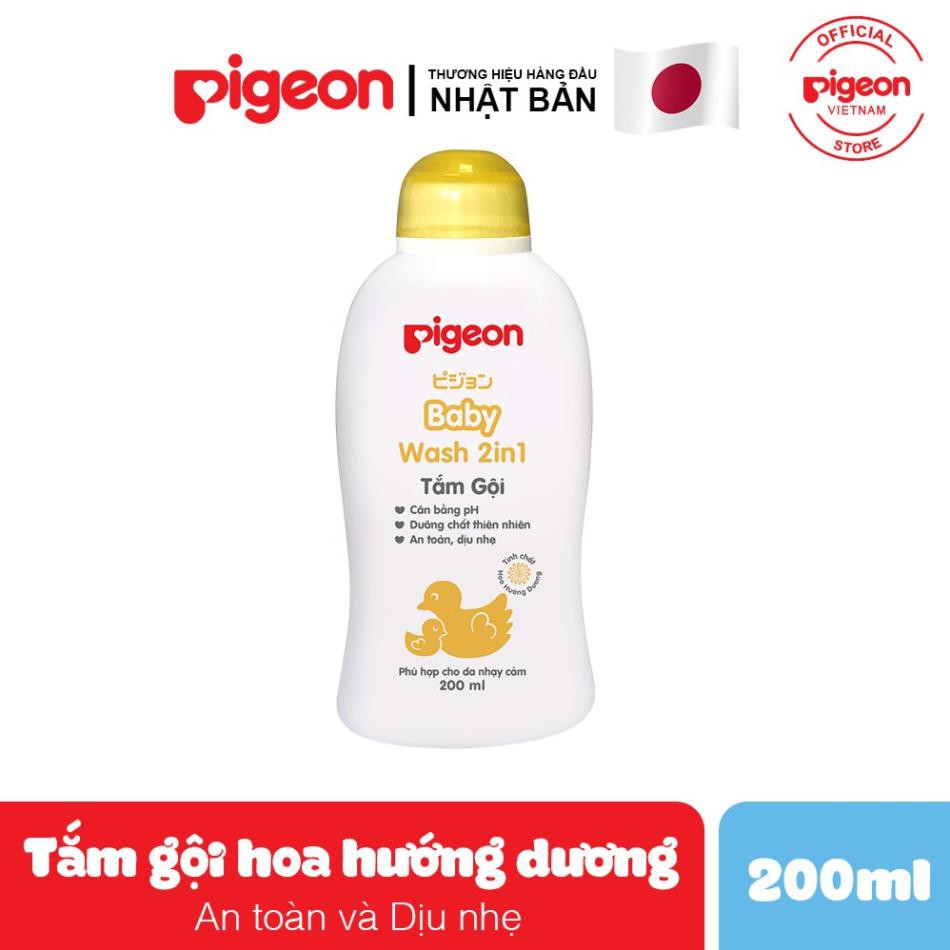 Tắm gội dịu nhẹ Pigeon 200ml Hoa hướng dương/Jojoba