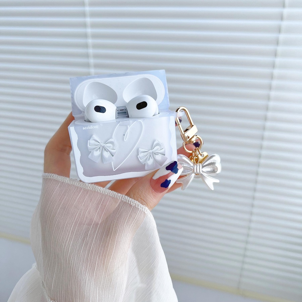 Vỏ Bảo Vệ Hộp Sạc Tai Nghe Bluetooth AirPods 1 2 pro 3 2021 gen3 Bằng Silicon TPU Mềm Hình Bướm Đơn Giản