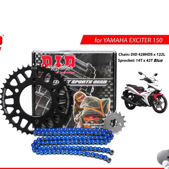 Nhông sên đĩa exciter 150 did chính hãng / Nhông xích yamaha exciter 150 HDS 12ly did