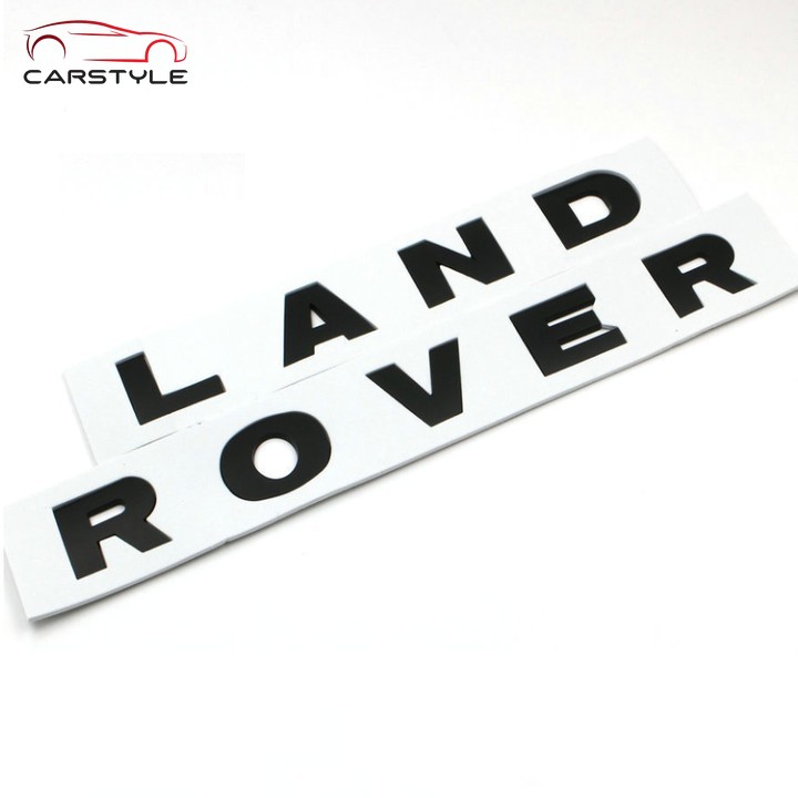 Decal tem chữ inox Land Rover dán xe ô tô