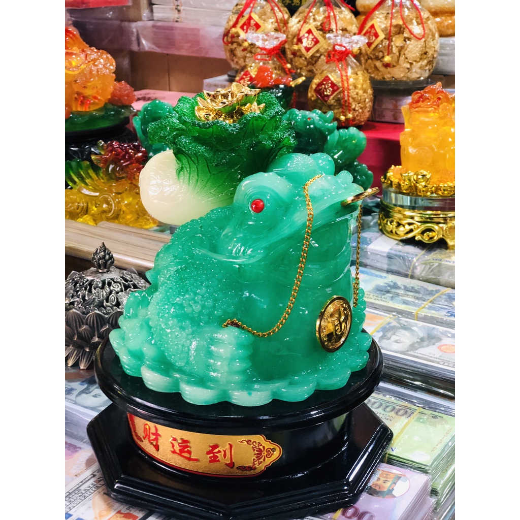 Cóc Của Cãi Ngọc Phong Thủy Đế Kiếng Xoay [Trầm Hương Búp Sen]