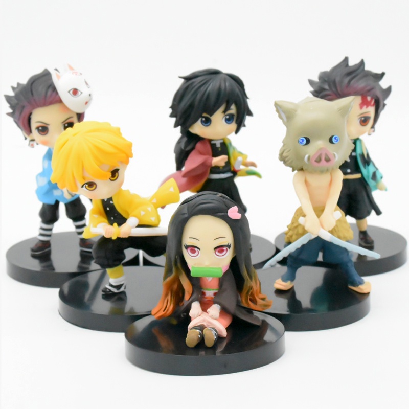 Set 6 Mô Hình Nhân Vật Phim Demon Slayer 7cm