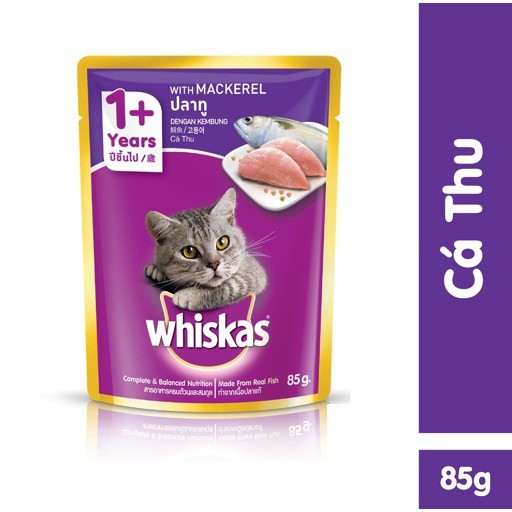 Combo 3 gói Pate Cho Mèo Whiskas 85g Cho Mèo Lớn Đủ Vị