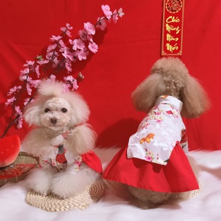 Áo dài tết (Quần Áo Chó Mèo- Hàng Thiết Kế)