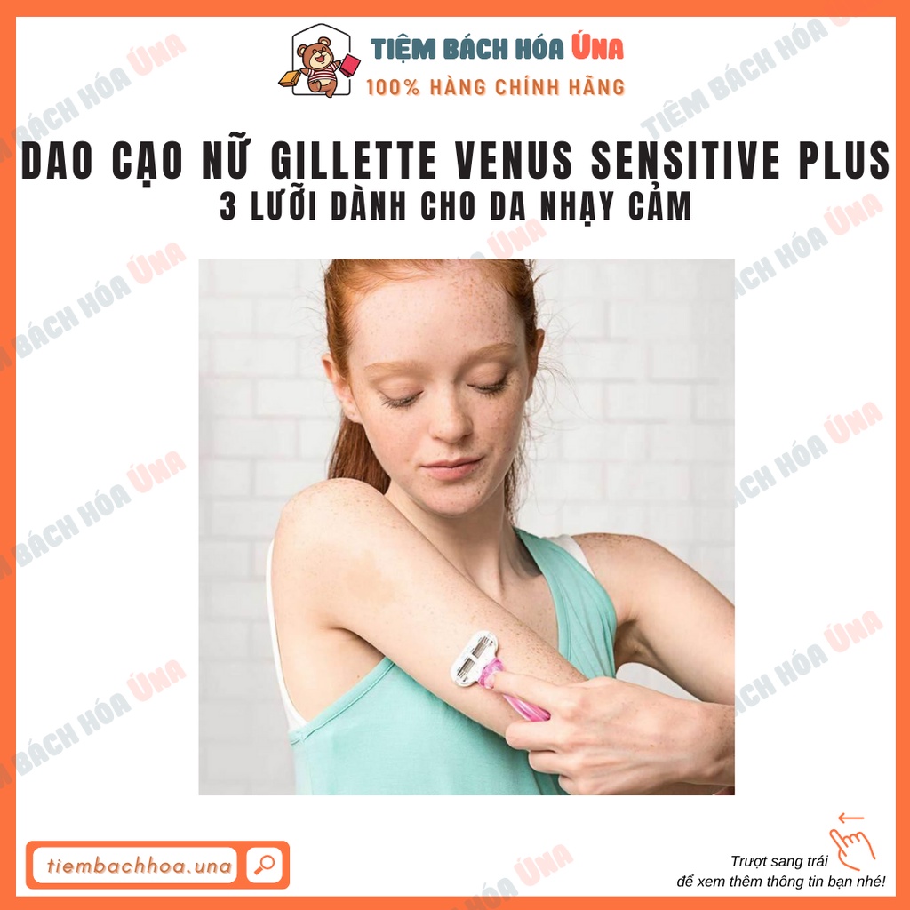 Dao cạo nữ Gillette Venus Sensitive cho da nhạy cảm 3 lưỡi - mẫu mới