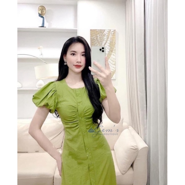 VÁY/ĐẦM THIẾT KẾ LOẠI 1 ZÚM NGỰC TAY BỒNG TÔN DÁNGD32