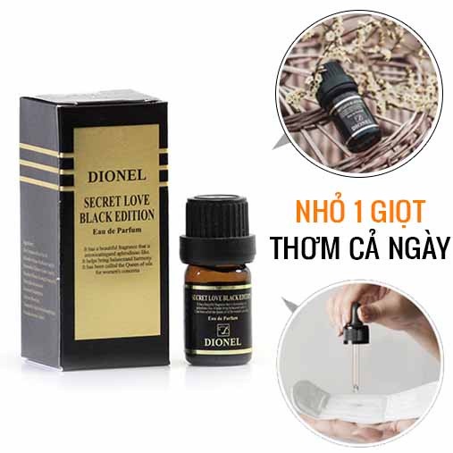 Nước Hoa Vùng Kín Hương Hoa Hồng Ngọt Ngào Lãng Mạn DIONEL Secret Love Original Black Edition Inner Perfume 5ml