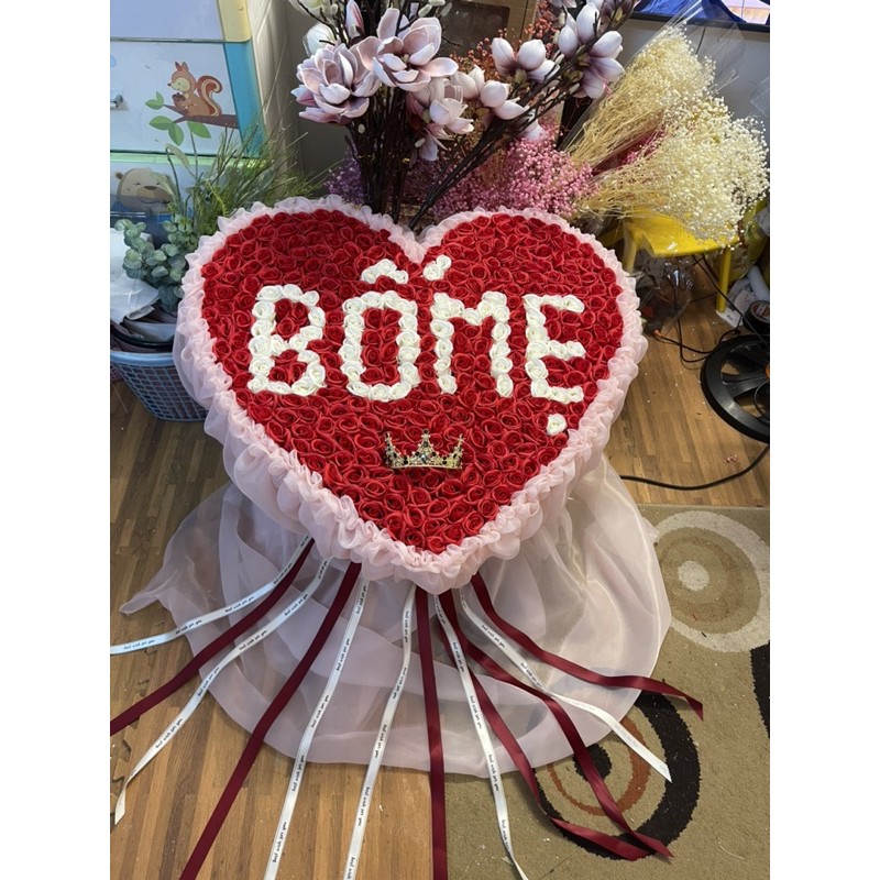 [Ship Hoả Tốc] Bó tim sáp 350bông siêu to làm quà tặng sinh nhật, kỷ niệm. Bền vĩnh cửu.