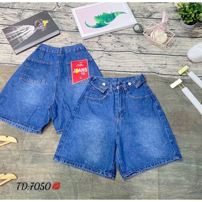Quần Jeans Ngố Nút Gài