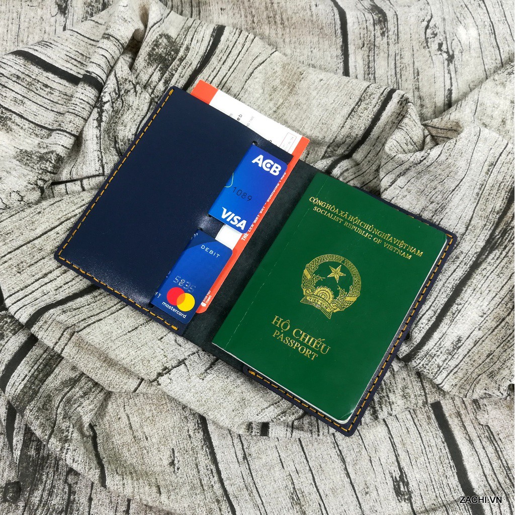 Ví đựng passport da bò, bao da đựng hộ chiếu da thật 100% handmade - Zachi PP921