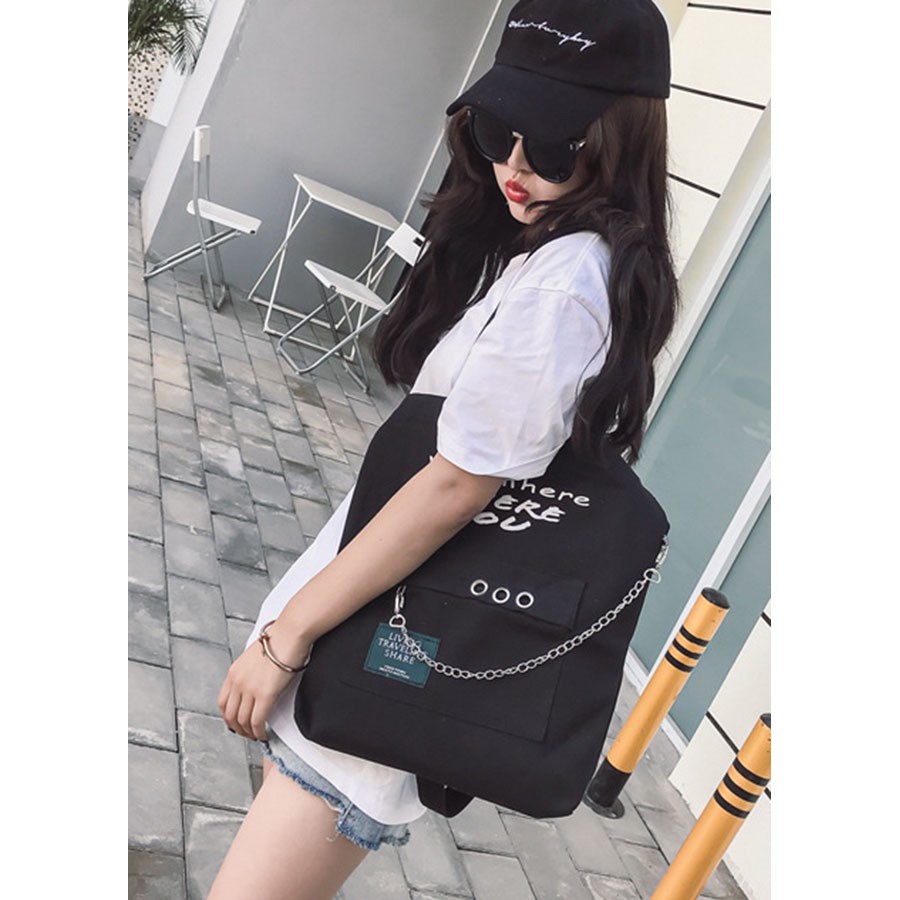 (MẪU 1)Túi Tote 3 Khoen Vàng-Đen-Trắng-Xanh đen - [ Phong Cách Hàn Quốc ] Store4girls