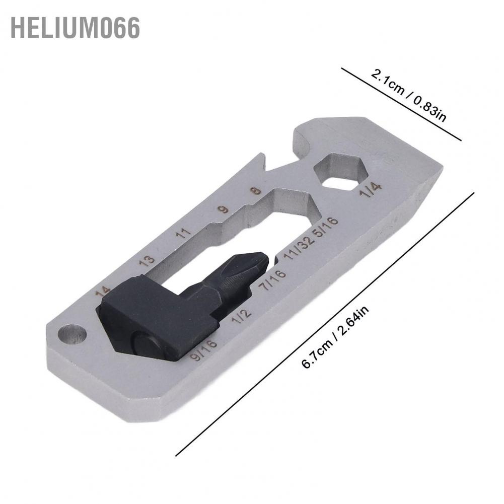 Móc khóa đa năng 7 trong 1   Dụng cụ mở chai cờ lê chéo bánh răng ngoài trời Thép không gỉ ngoài trời Multitool Helium066