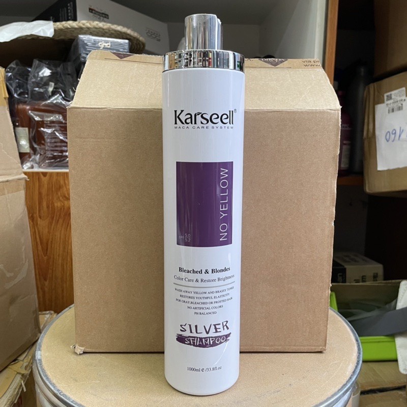 Dầu gội tím Giữ màu & Khử vàng Karseell SILVER No Yellow Shampoo 1000ml