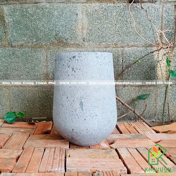 Chậu Đá Mài Giọt Nước 20x35cm, chậu đá mài trồng cây nội thất