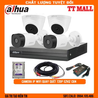 📱📱trọn bộ 4 camera dahua full hd 1080p + hdd 500g tặng mỗi camera 10m dây liền nguồn .